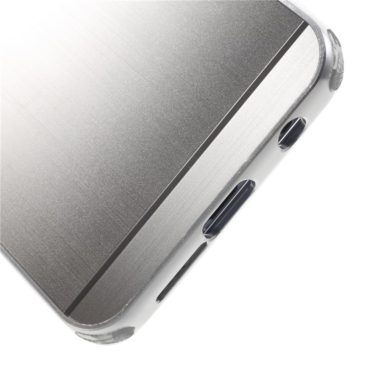 Slide-on Drop-proof Brushed PC Plate + Metal Bumper Hybrid Case for Huawei P20 Lite / Nova 3e - Silver-5