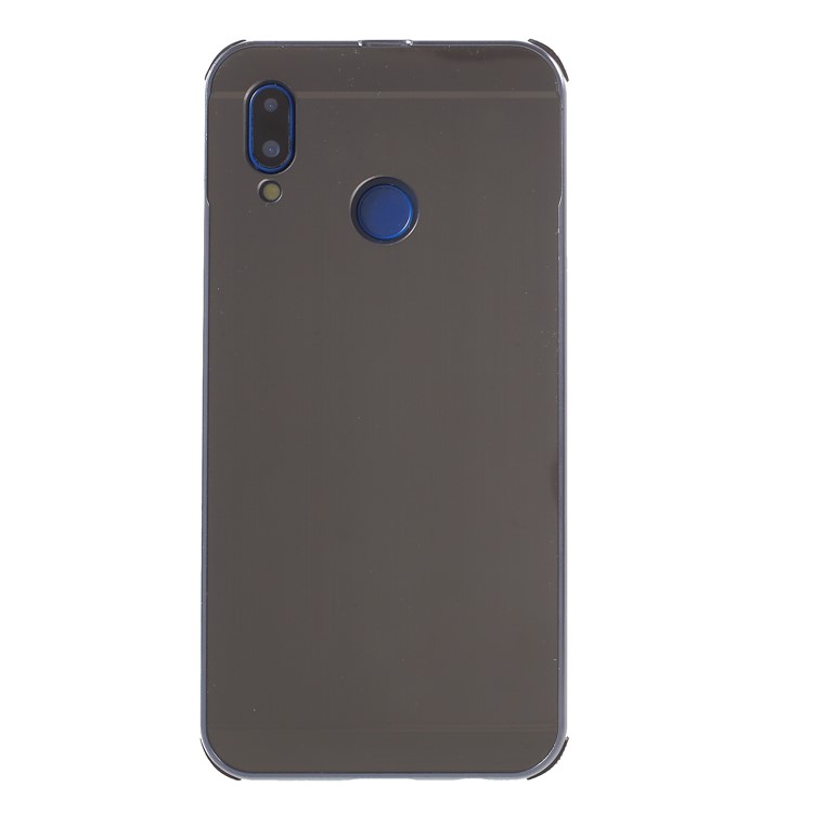 Slide-on Drop-proof Brushed PC Plate + Metal Bumper Hybrid Cover for Huawei P20 Lite / Nova 3e - Black-1