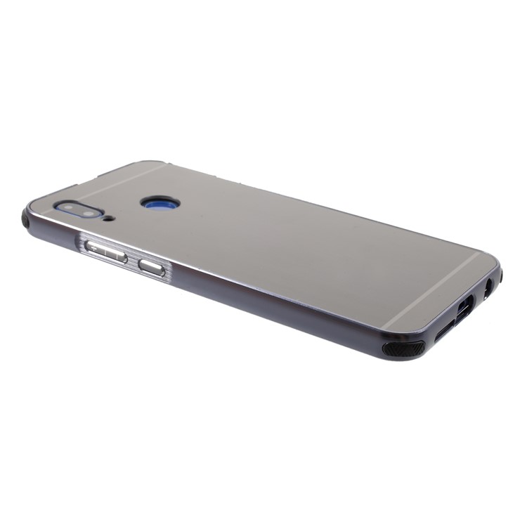 Slide-on Drop-proof Brushed PC Plate + Metal Bumper Hybrid Cover for Huawei P20 Lite / Nova 3e - Black-4