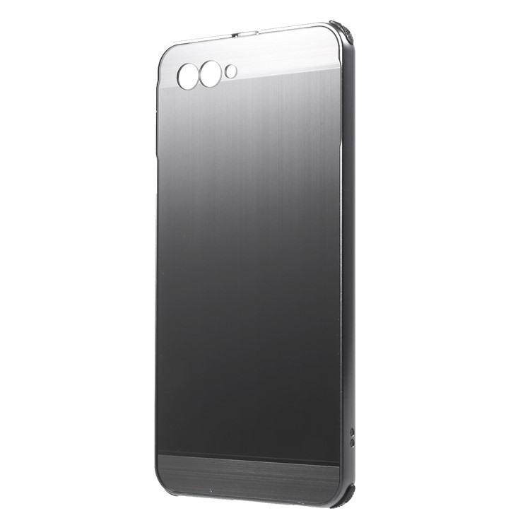 Slide-on Drop-proof Brushed PC Plate + Metal Bumper Hybrid Case for Huawei nova 2s - Grey-2