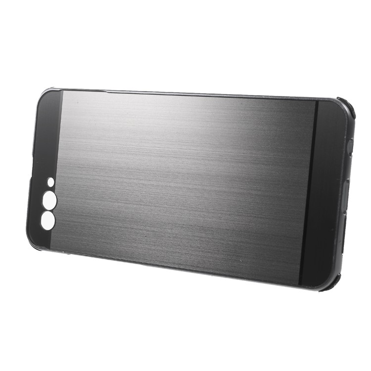 Slide-on Drop-proof Brushed PC Plate + Metal Bumper Hybrid Case for Huawei nova 2s - Grey-3