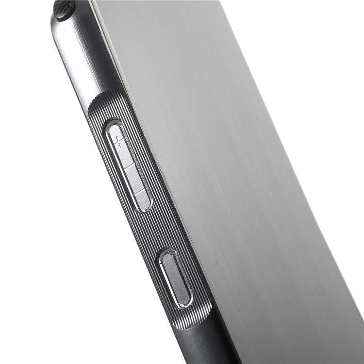 Slide-on Drop-proof Brushed PC Plate + Metal Bumper Hybrid Case for Huawei nova 2s - Grey-5
