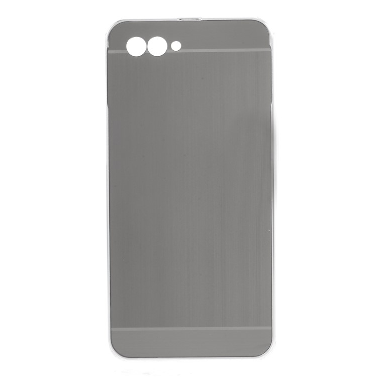 Slide-on Drop-proof Brushed PC Plate + Metal Bumper Hybrid Shell Case for Huawei nova 2s - Silver-1