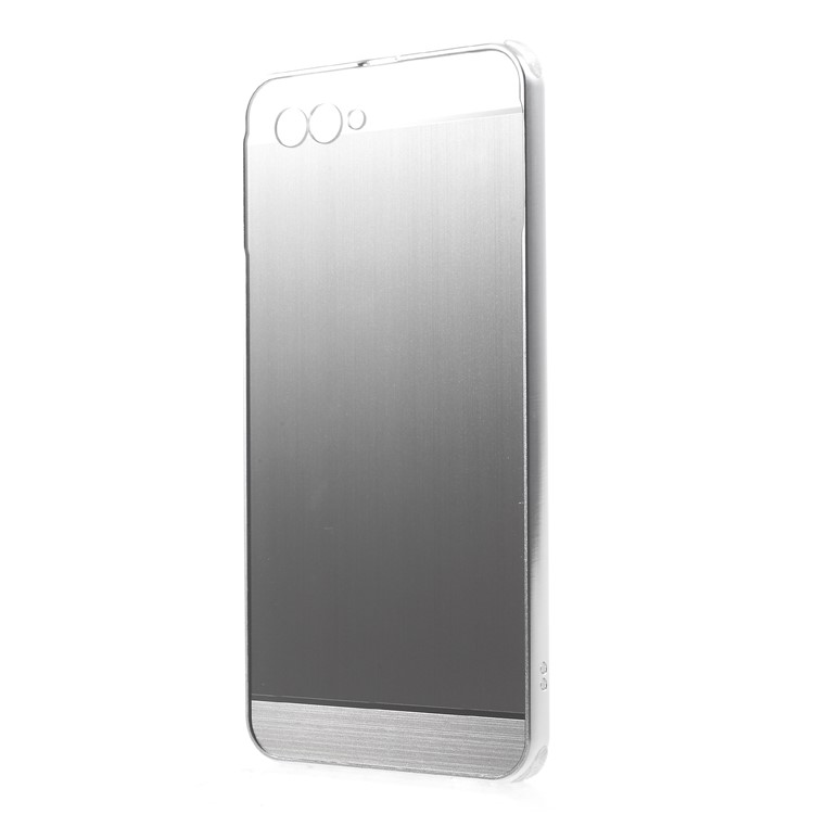 Slide-on Drop-proof Brushed PC Plate + Metal Bumper Hybrid Shell Case for Huawei nova 2s - Silver-2