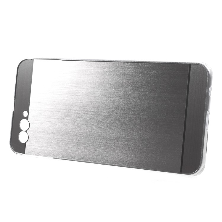Slide-on Drop-proof Brushed PC Plate + Metal Bumper Hybrid Shell Case for Huawei nova 2s - Silver-3