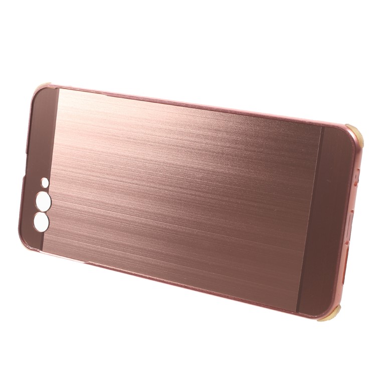 Slide-on Drop-proof Brushed PC Plate + Metal Bumper Combo Case for Huawei nova 2s - Rose Gold-3