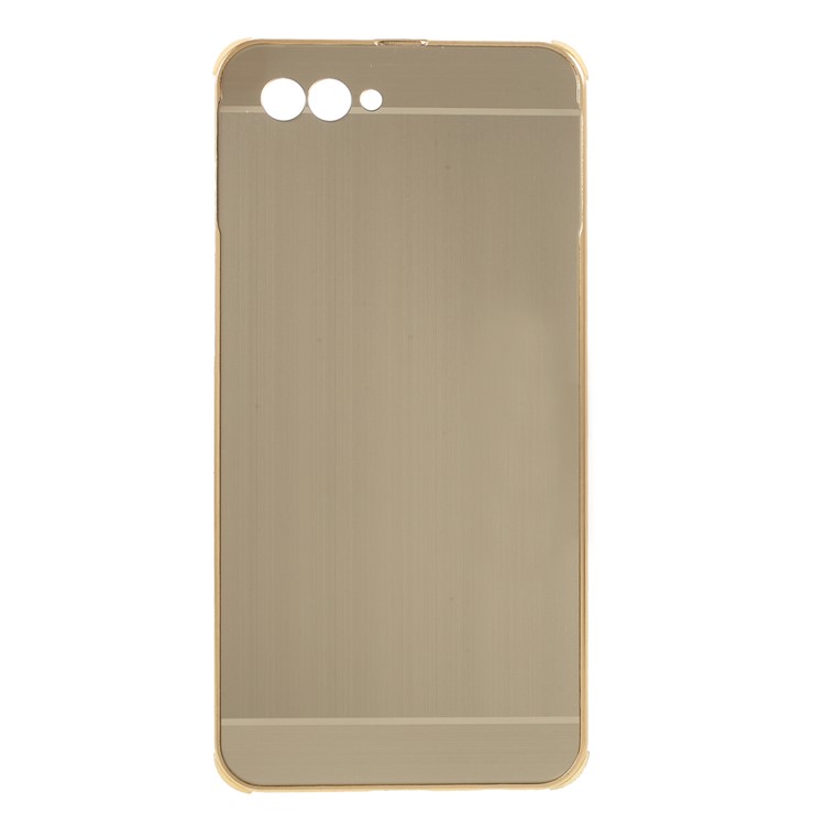 Slide-on Drop-proof Brushed PC Plate + Metal Bumper Hybrid Phone Case for Huawei nova 2s - Gold-1