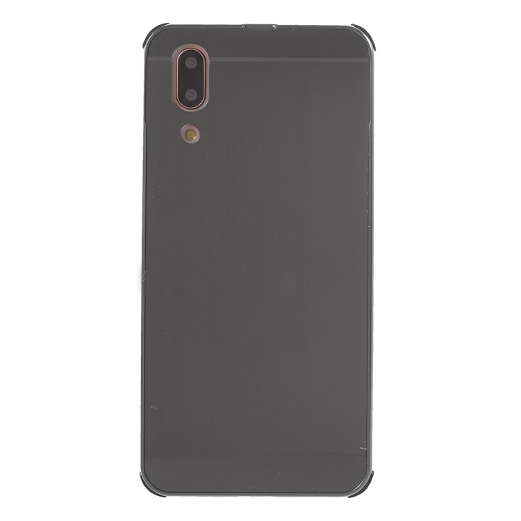 Plated Aluminum Alloy Bumper + Brushed PC Plate Drop-proof Back Case for Huawei P20 - Grey-2