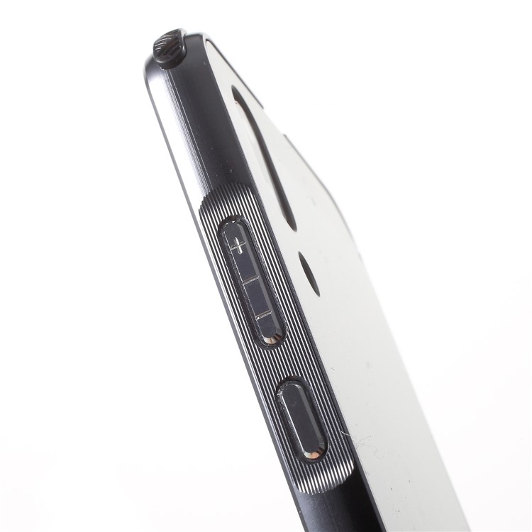 Plated Aluminum Alloy Bumper + Brushed PC Plate Drop-proof Back Case for Huawei P20 - Grey-5