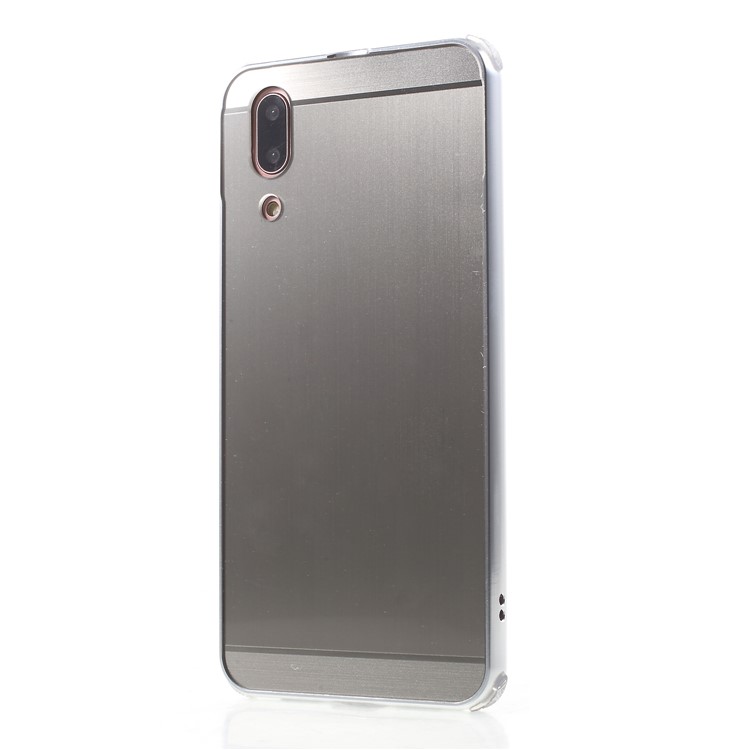 Plated Aluminum Alloy Bumper + Brushed PC Plate Drop-proof Back Cover for Huawei P20 - Silver-3