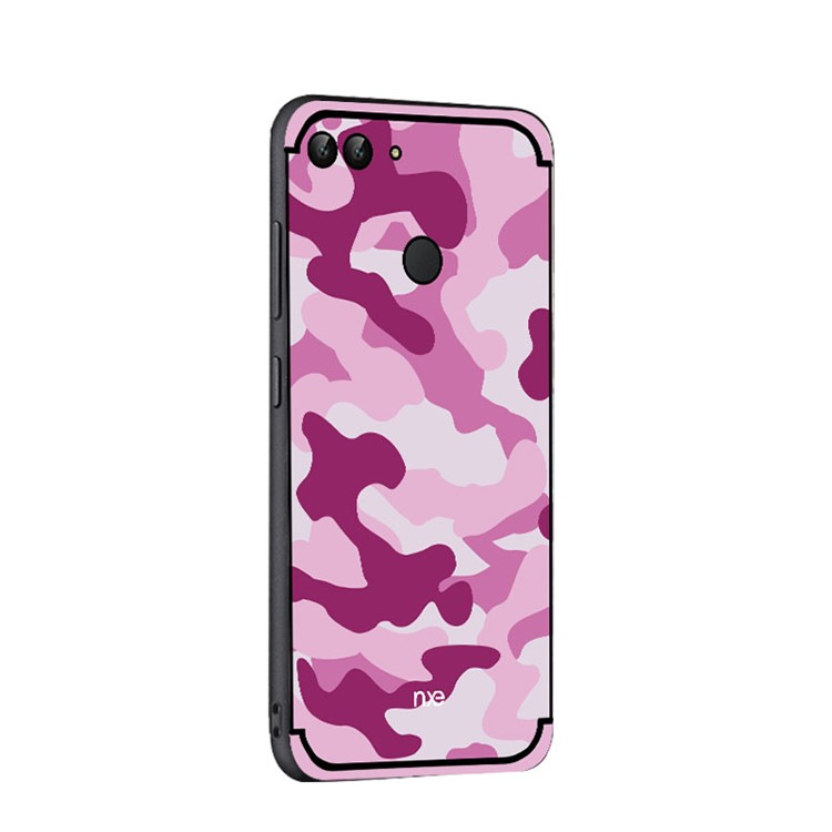 NXE Camouflage Kickstand PC TPU Hybrid Casing for Huawei P Smart / Enjoy 7S - Pink-4