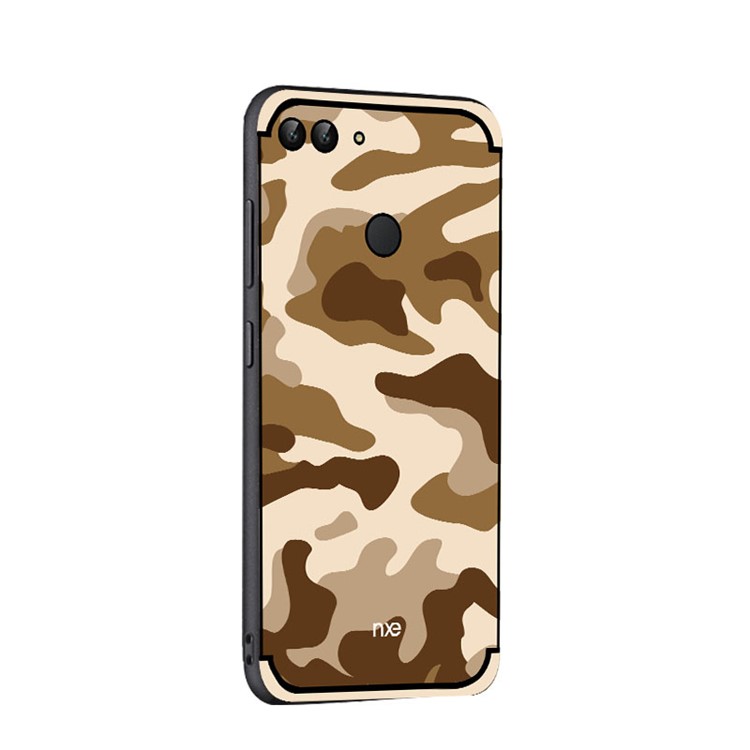 NXE Camouflage Kickstand PC TPU Hybrid Cover for Huawei P Smart / Enjoy 7S - Brown-4