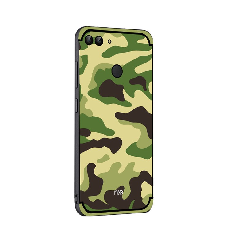 NXE Camouflage Kickstand PC TPU Hybrid Case Cover for Huawei P Smart / Enjoy 7S - Green-4