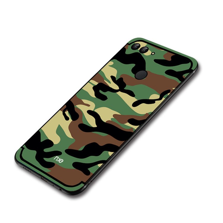 NXE Camouflage Kickstand PC TPU Hybrid Casing Cover for Huawei P Smart / Enjoy 7S - Army Green-5