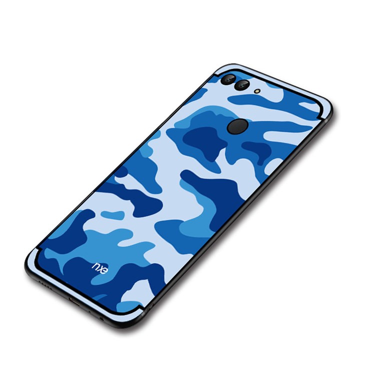 NXE Camouflage Kickstand PC TPU Hybrid Shell for Huawei P Smart / Enjoy 7S - Blue-5