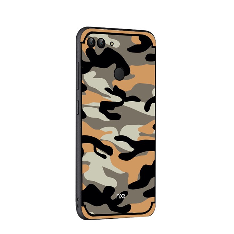 NXE Camouflage Kickstand PC TPU Hybrid Phone Case for Huawei P Smart / Enjoy 7S - Orange-4