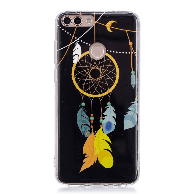 Patrón Luminoso IMD Impresión Caja Del Teléfono TPU Para Huawei P Inteligente / Enjoy 7S - Atrapasueños-2