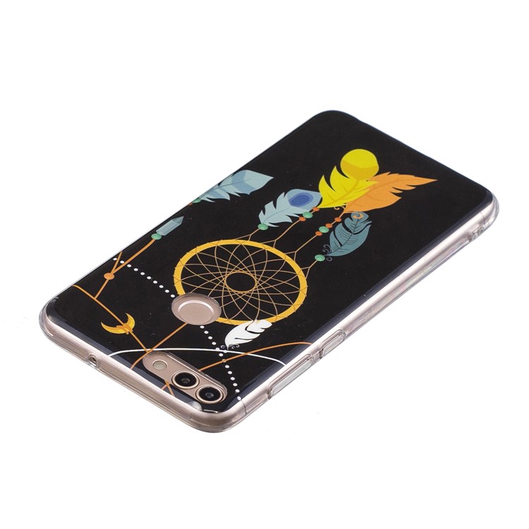 Patrón Luminoso IMD Impresión Caja Del Teléfono TPU Para Huawei P Inteligente / Enjoy 7S - Atrapasueños-4