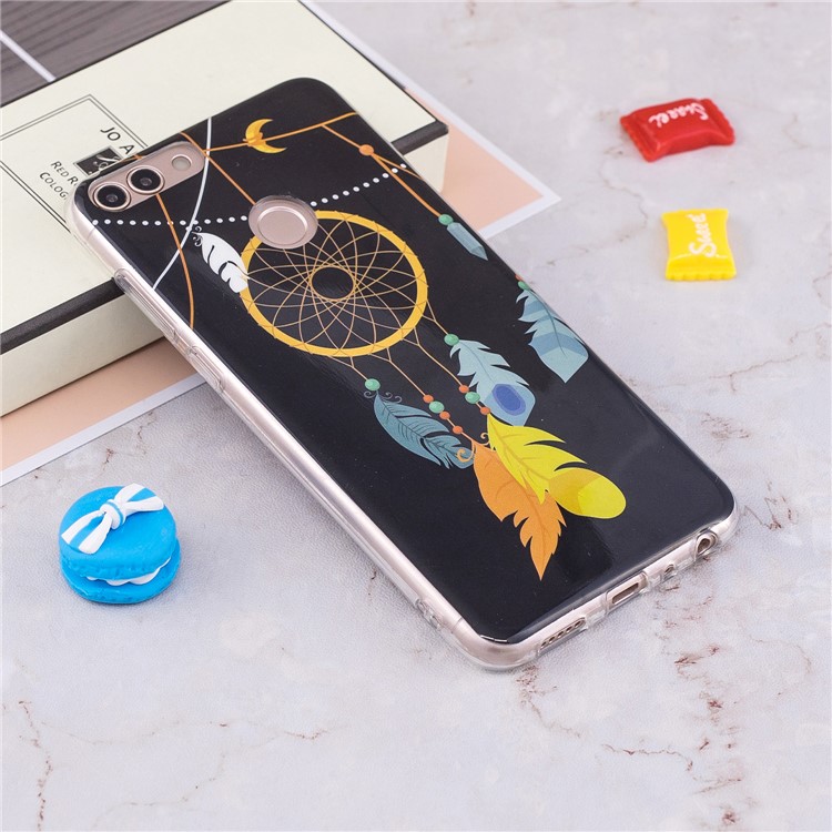 Patrón Luminoso IMD Impresión Caja Del Teléfono TPU Para Huawei P Inteligente / Enjoy 7S - Atrapasueños-5