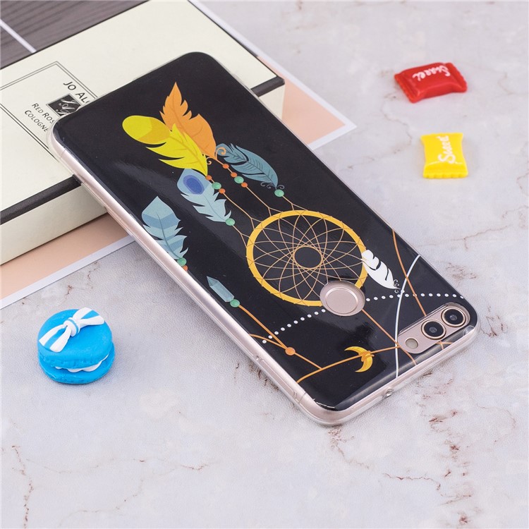Patrón Luminoso IMD Impresión Caja Del Teléfono TPU Para Huawei P Inteligente / Enjoy 7S - Atrapasueños-6