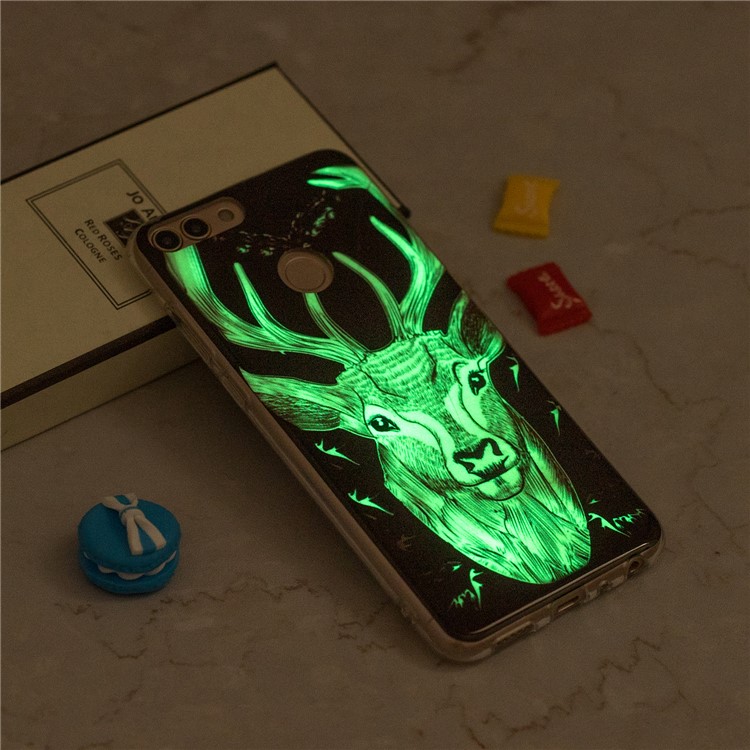 Impresión De Patrón Luminoso IMD TPU Cubierta Del Teléfono Para Huawei P Inteligente / Enjoy 7S - Alce-7