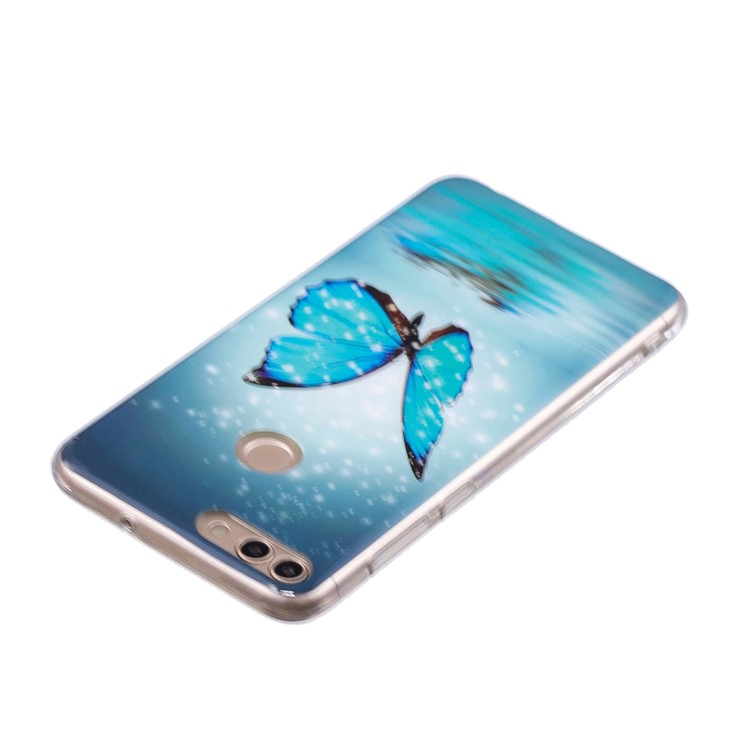 Luminous IMD Pattern Printing TPU Mobile Phone Shell for Huawei P Smart/Enjoy 7S - Butterfly on Lake-3