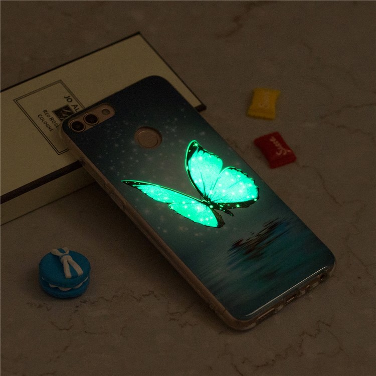 Luminous IMD Pattern Printing TPU Mobile Phone Shell for Huawei P Smart/Enjoy 7S - Butterfly on Lake-6