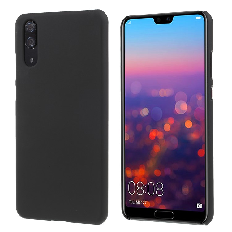 Rubberized PC Hard Protective Shell for Huawei P20 - Black-1