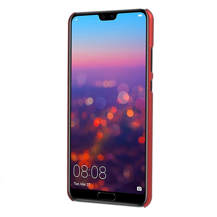 Rubberized PC Hard Back Shell for Huawei P20 - Red-2