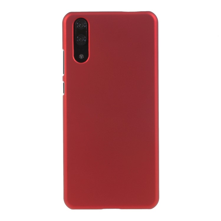 Rubberized PC Hard Back Shell for Huawei P20 - Red-3