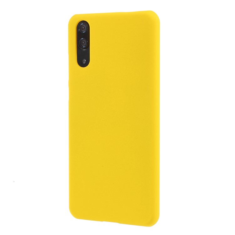 For Huawei P20 Rubberized PC Hard Phone Back Shell - Yellow-1