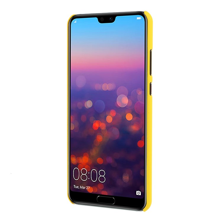 For Huawei P20 Rubberized PC Hard Phone Back Shell - Yellow-2