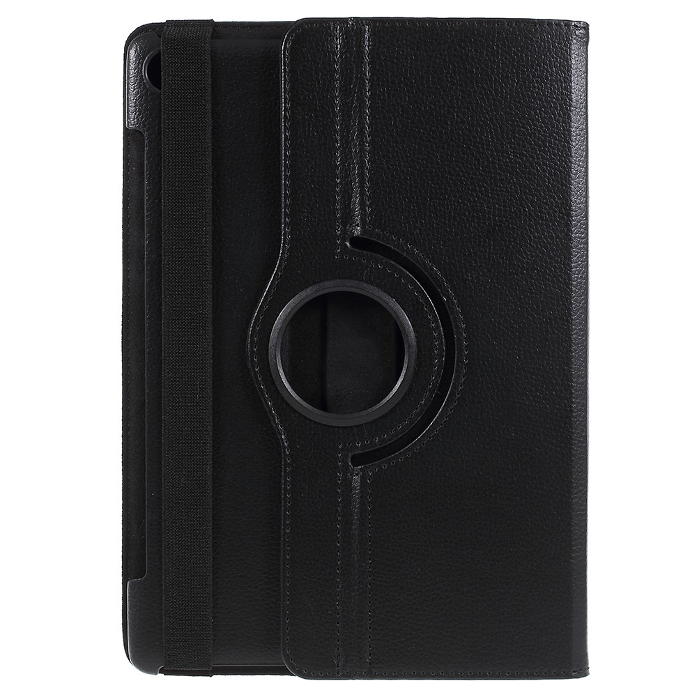 Litchi Skin Leather Case Com Suporte Rotativo Para a Huawei Mediapad M5 10 / M5 10 (Pro) - Preto