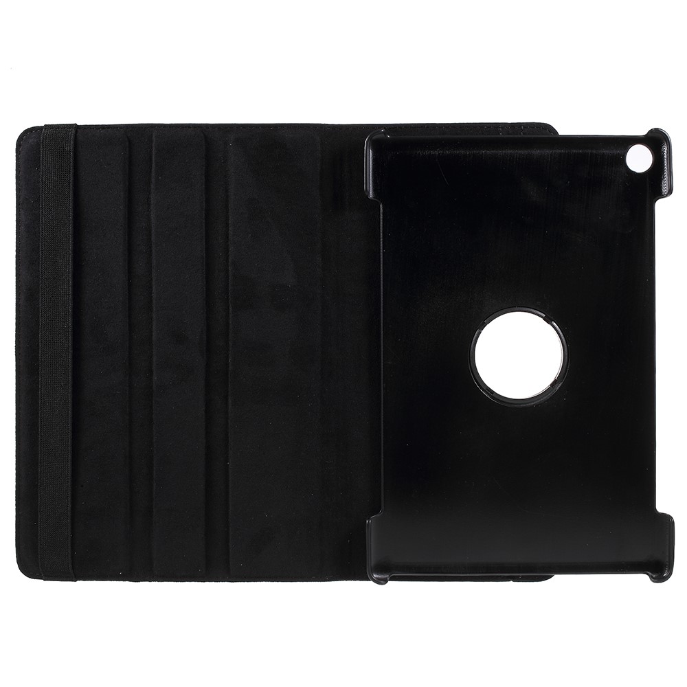 Case de Cuero de Piel Litchi Con Soporte Giratorio Para Huawei MediaPad M5 10 / M5 10 (Pro) - Negro