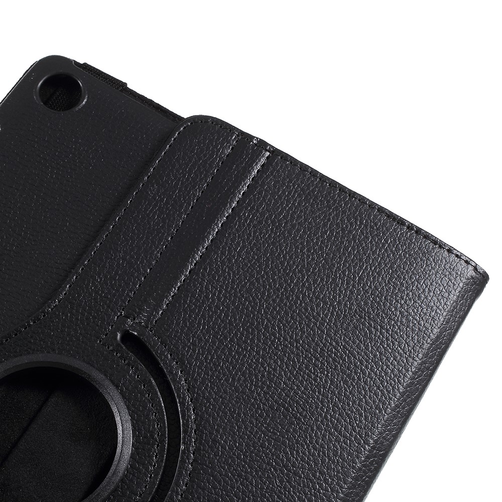 Litchi Skin Leather Case Com Suporte Rotativo Para a Huawei Mediapad M5 10 / M5 10 (Pro) - Preto