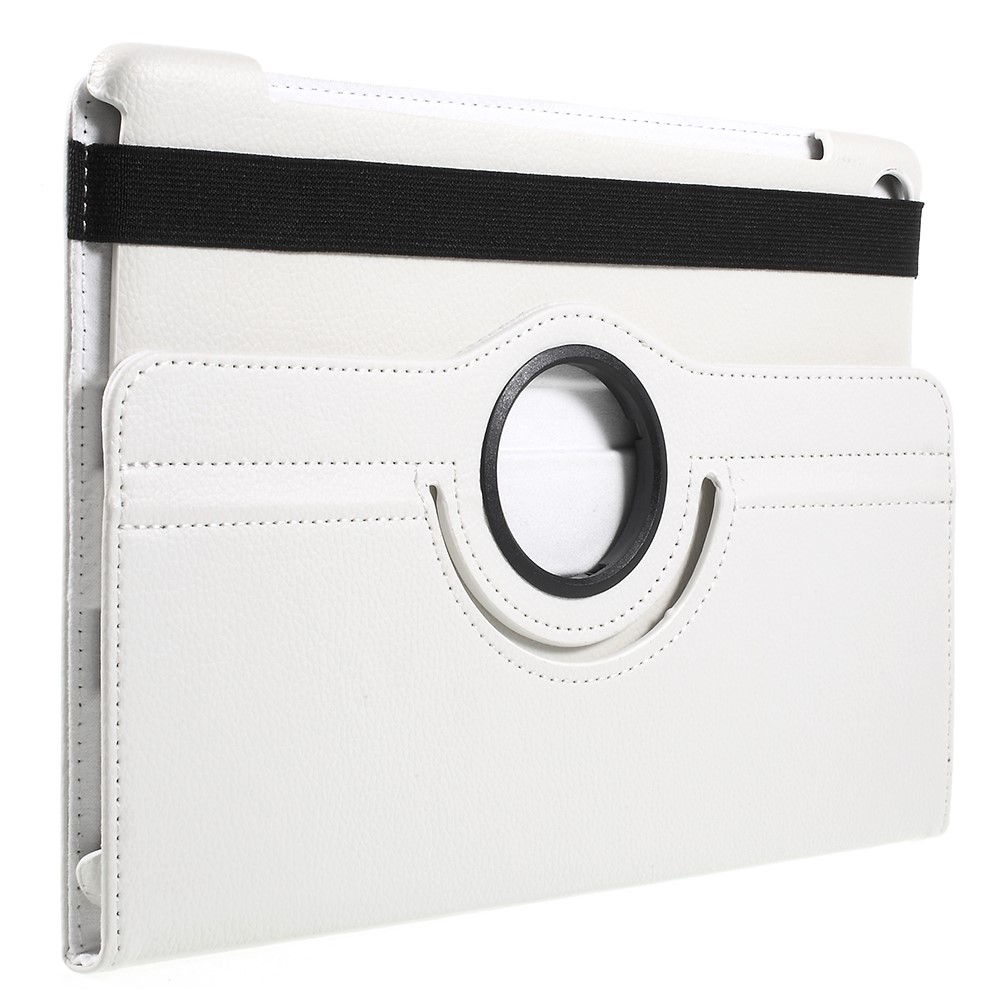 Litchi Skin Leather Cover with Rotating Stand for Huawei MediaPad M5 10 / M5 10 (Pro) - White-3