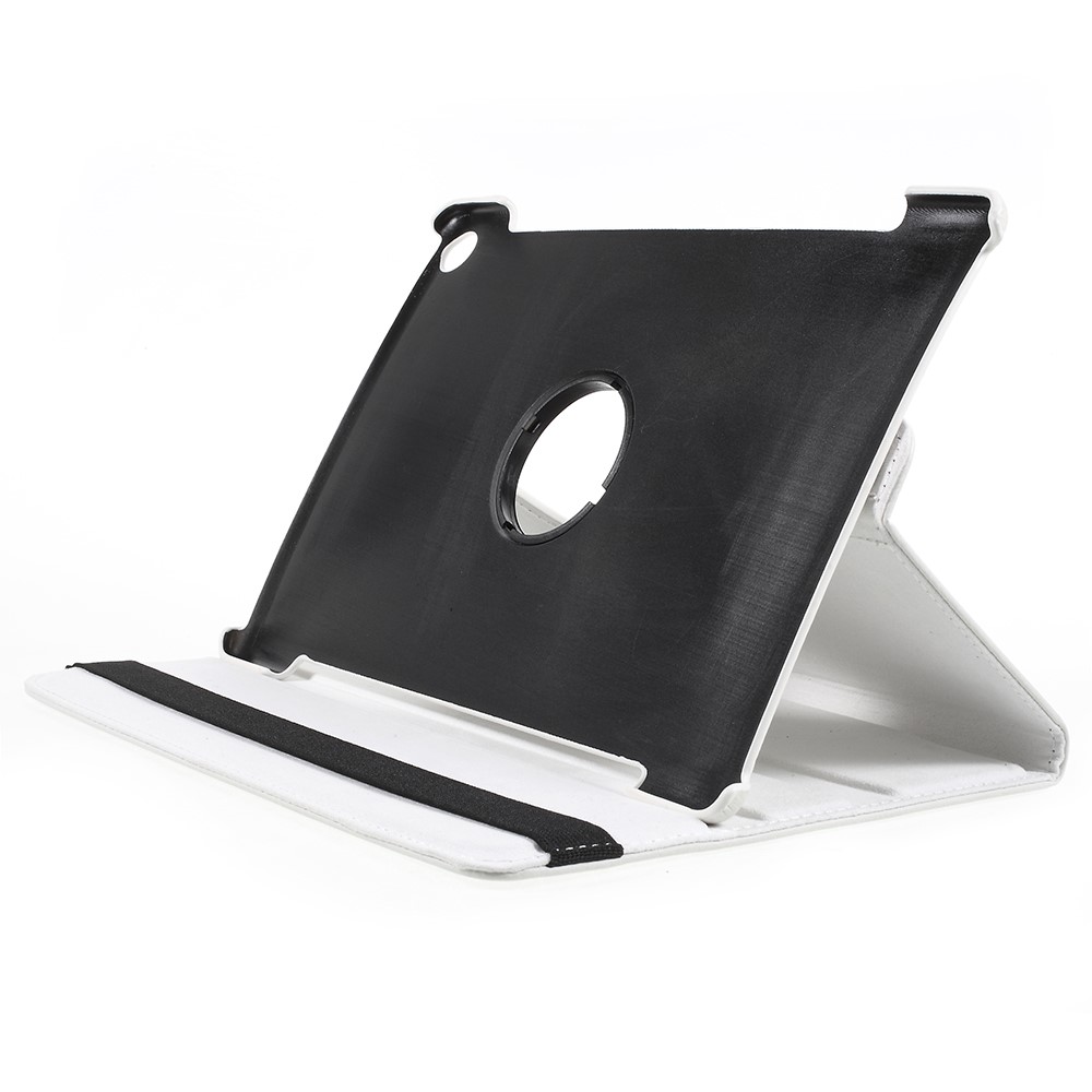 Litchi Skin Leather Cover with Rotating Stand for Huawei MediaPad M5 10 / M5 10 (Pro) - White-4