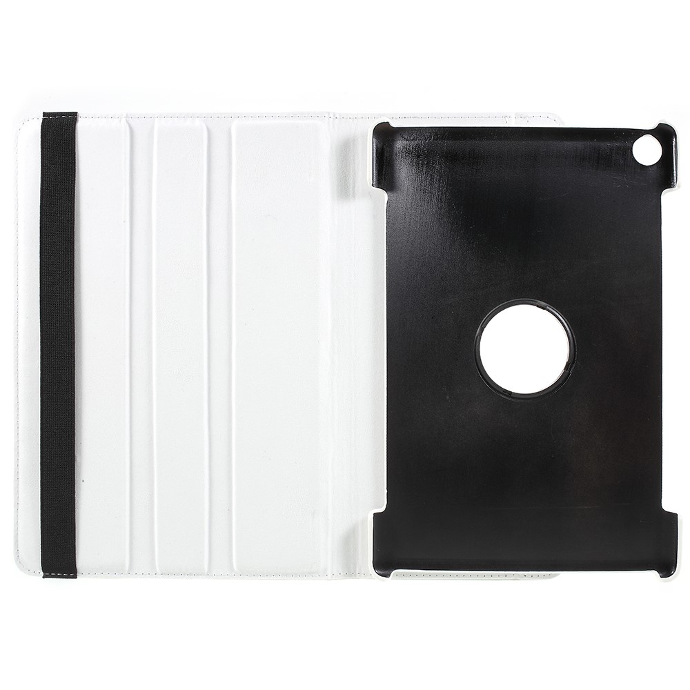 Litchi Skin Leather Cover with Rotating Stand for Huawei MediaPad M5 10 / M5 10 (Pro) - White-6
