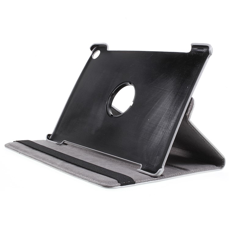 Litchi Skin Leather Shell Case with Rotating Stand for Huawei MediaPad M5 10 / M5 10 (Pro) - Silver-4