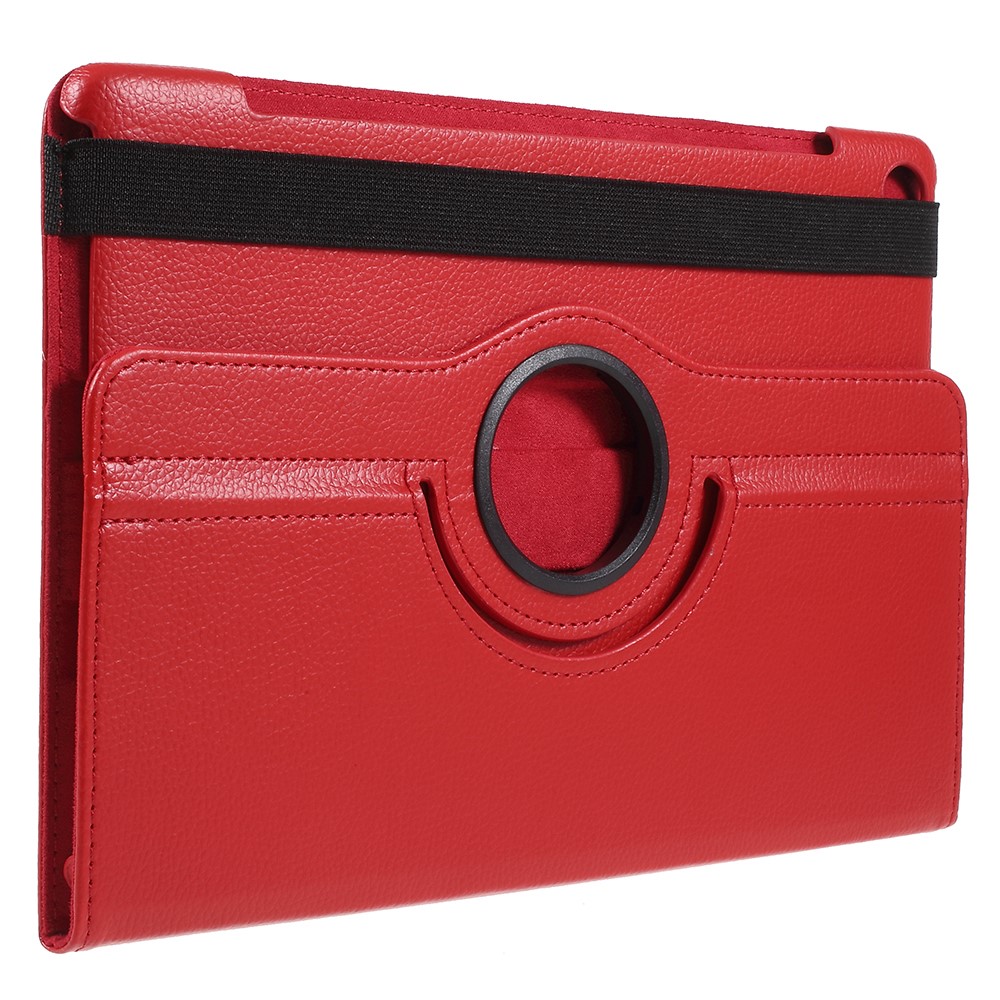 Litchi Skin Leather Shell with Rotating Stand for Huawei MediaPad M5 10 / M5 10 (Pro) - Red-3