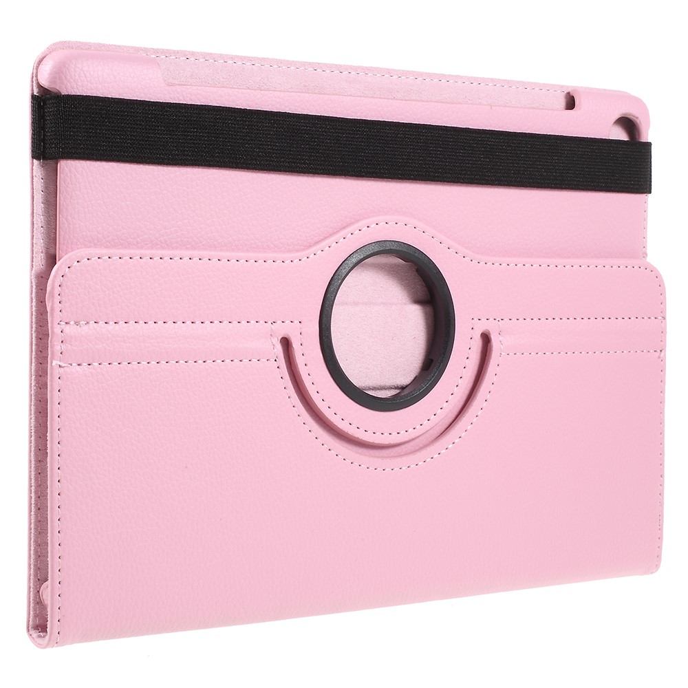 Casca de Couro de Pele Litchi Com Suporte Rotativo Para o Huawei Mediapad M5 10 / M5 10 (Pro) - Rosa