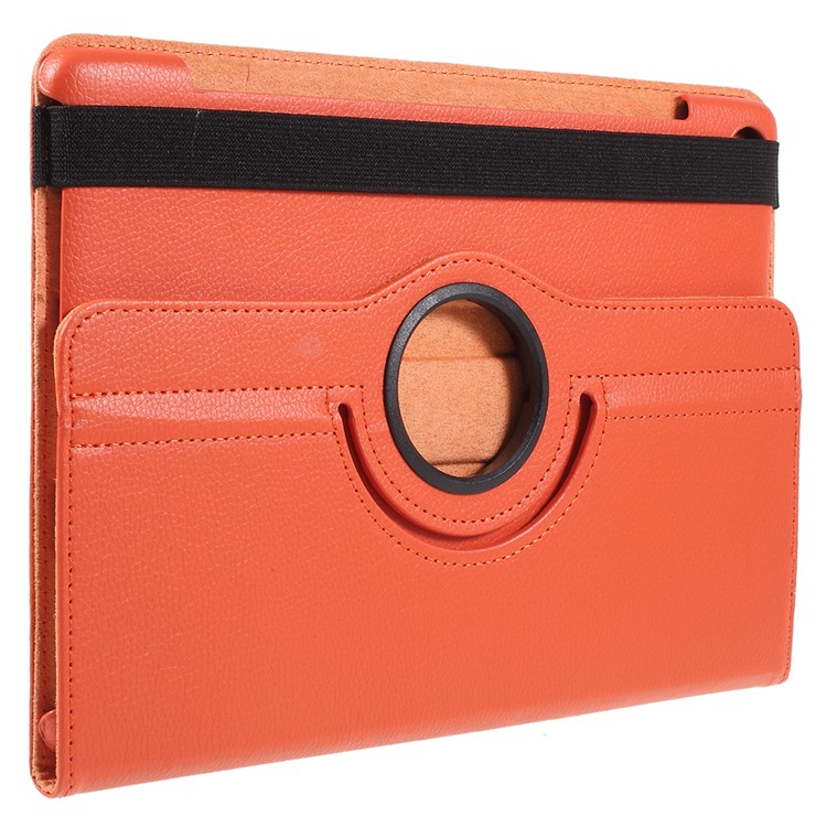 Étui en Cuir PU Litchi Skin Avec Support en Rotation Pour Huawei Mediapad M5 10 / M5 10 (Pro) - Orange