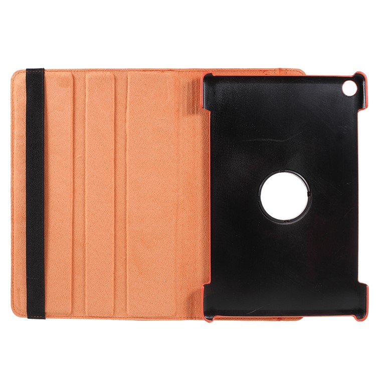 Litchi Skin PU Cuero Con Soporte Giratorio Para Huawei MediaPad M5 10 / M5 10 (Pro) - Naranja