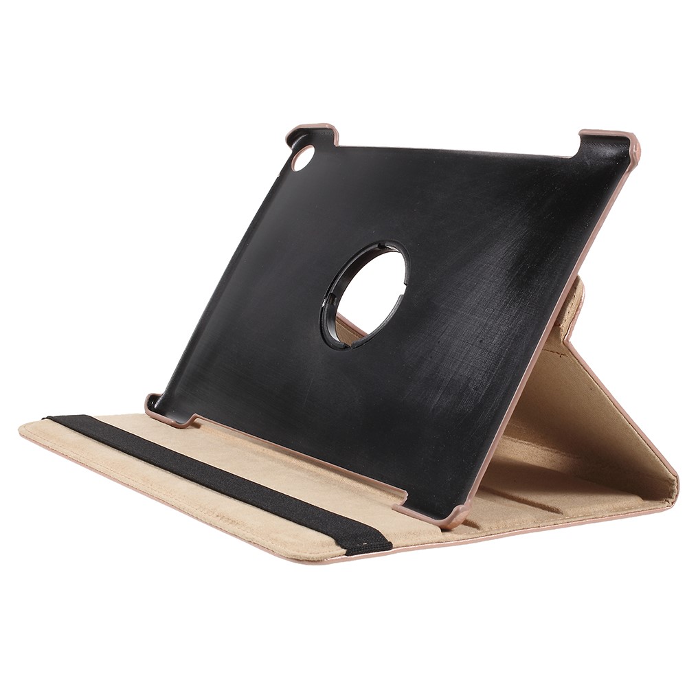 Litchi Skin Leather Protective Case with Rotating Stand for Huawei MediaPad M5 10 / M5 10 (Pro) - Rose Gold-4