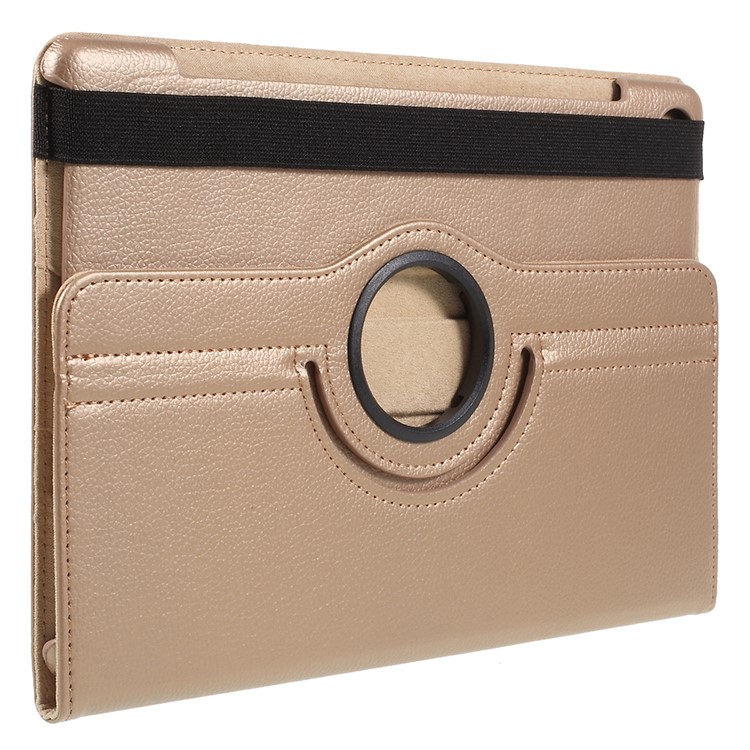 Litchi Skin 360-Degree Rotating Stand Leather Case for Huawei MediaPad M5 10 / M5 10 (Pro) - Gold-3