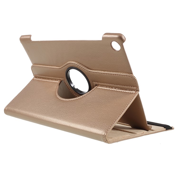 Litchi Skin 360-Degree Rotating Stand Leather Case for Huawei MediaPad M5 10 / M5 10 (Pro) - Gold-5