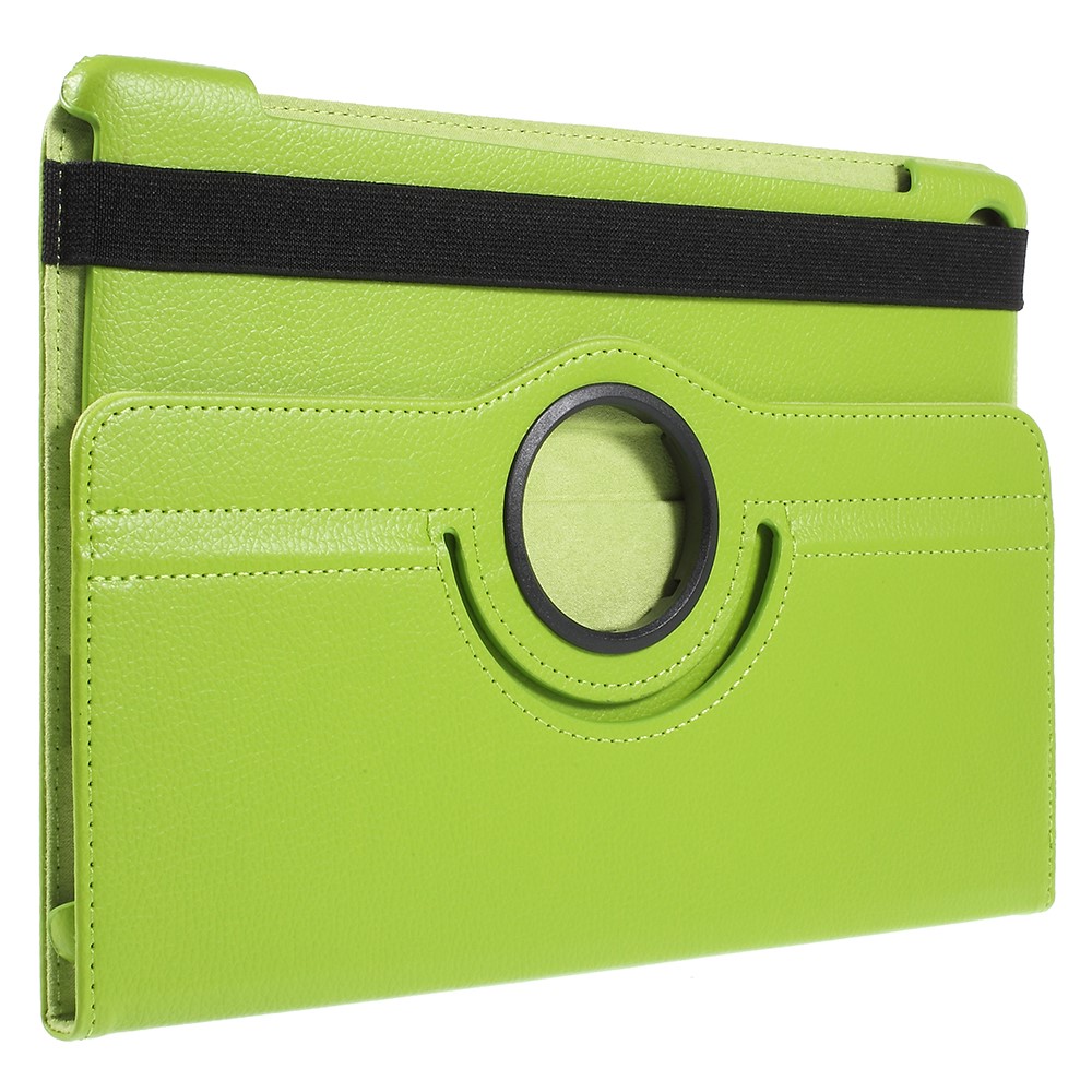 Litchi Skin 360-Degree Rotating Stand PU Leather Case for Huawei MediaPad M5 10 / M5 10 (Pro) - Green-3