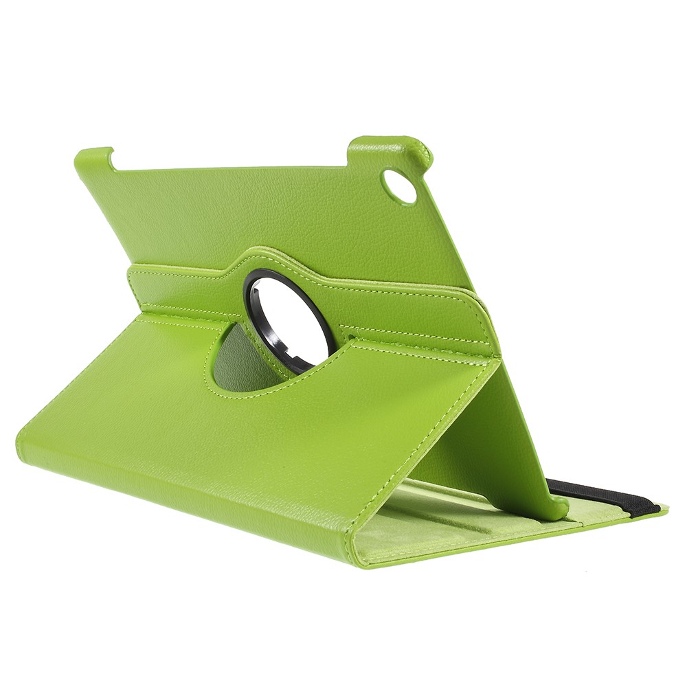 Litchi Skin 360-Degree Rotating Stand PU Leather Case for Huawei MediaPad M5 10 / M5 10 (Pro) - Green-5