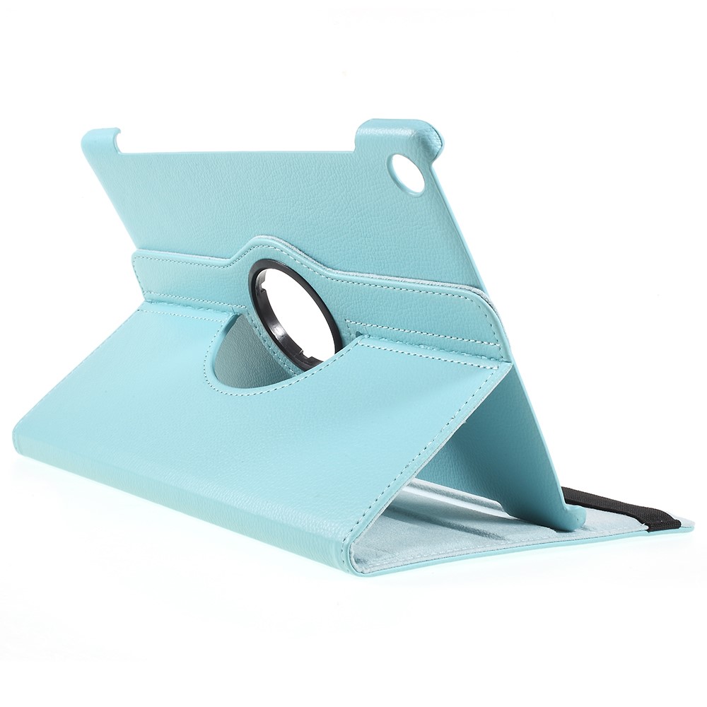 Litchi Skin 360-Degree Rotating Stand Leather Cover Case for Huawei MediaPad M5 10 / M5 10 (Pro) - Baby Blue-5