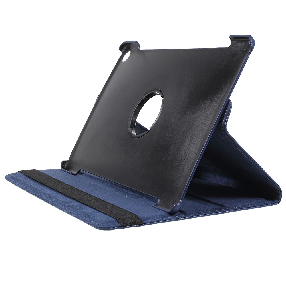 Litchi Texture Leather Case with Rotating Stand for Huawei MediaPad M5 10 / M5 10 (Pro) - Dark Blue-4